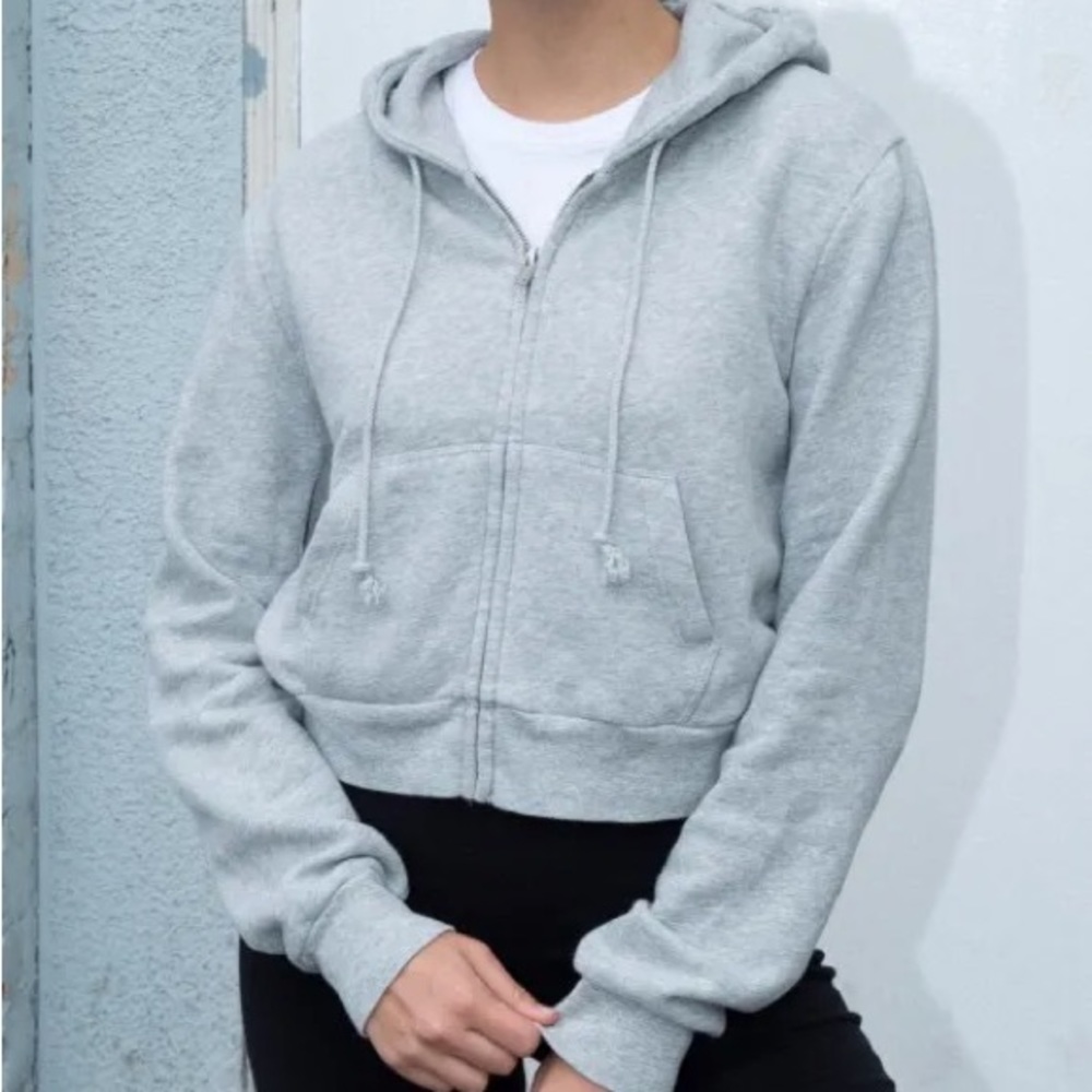 Brandy Melville Crystal cropped zip up hoodie
